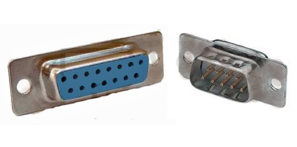 D Sub connector 25 pin male and female connector